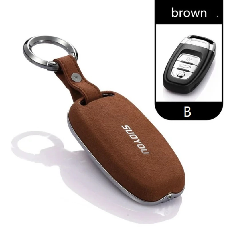 

Alloy +Leather Car Remote Key Cover Case Shell For Audi A1 A3 A4 A5 A6 A7 A8 Quattro Q3 Q5 Q7 2009-2015 Accessories
