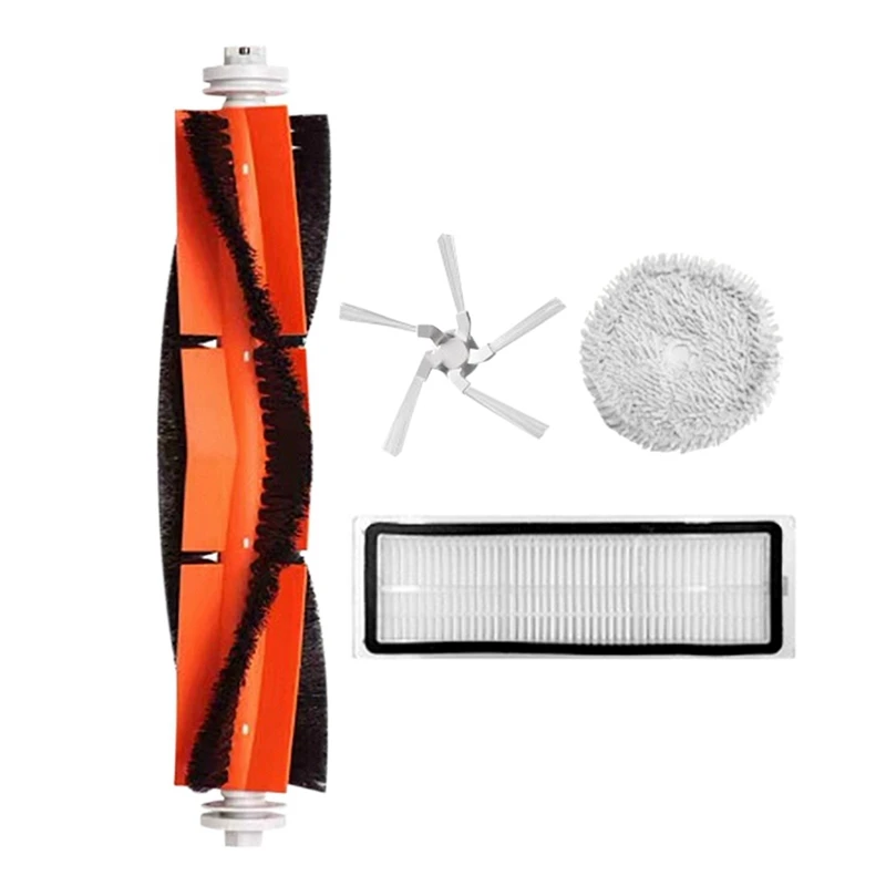 

TOP!-4Pcs For Xiaomi Dreame W10 Robotic Vacuum Cleaner Removable Main Side Brush HEPA Filter Mop Cloth Replacement Parts