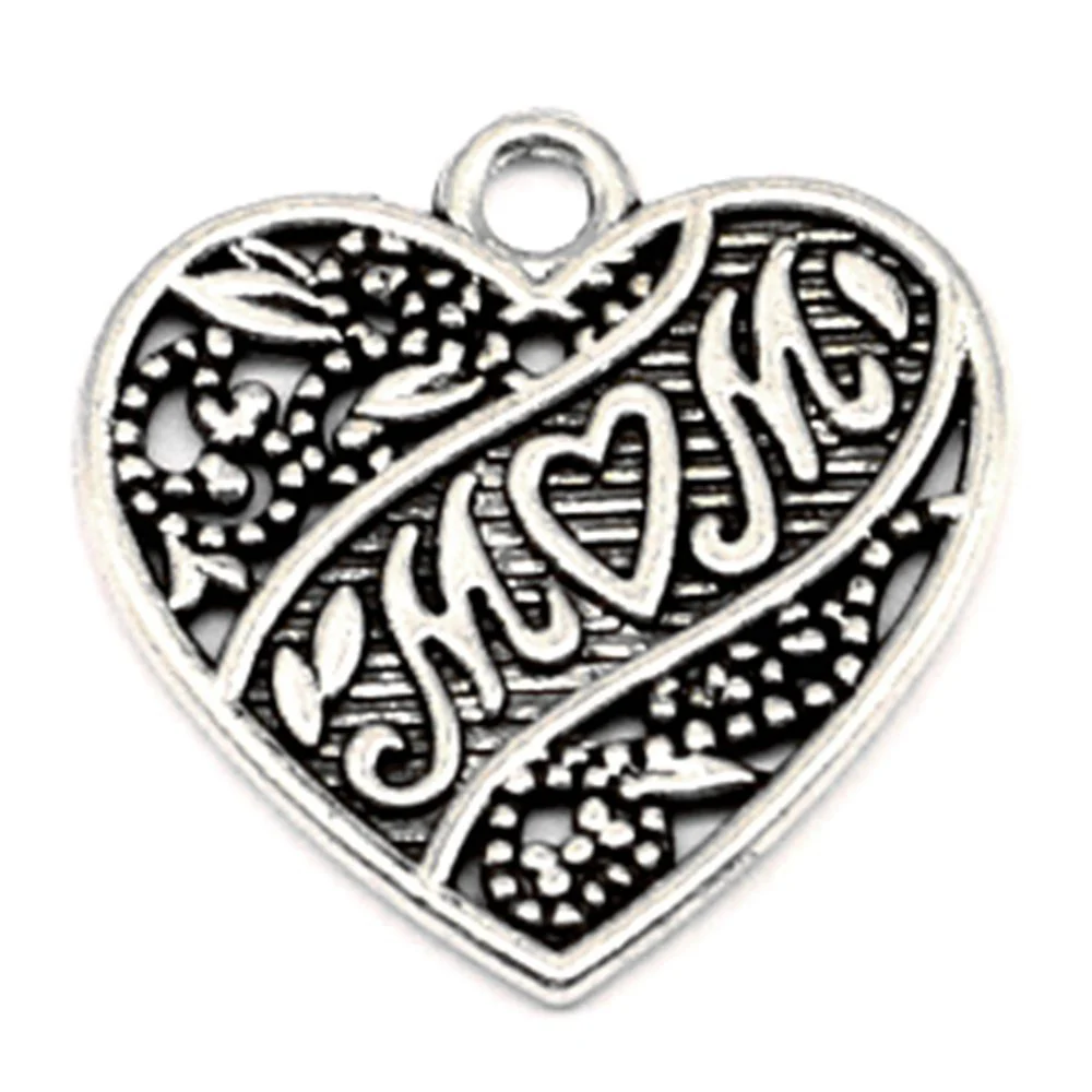 

100pcs Wholesale Jewelry Lots Love Heart Charms Pendant Supplies For Jewelry Materials 18x18mm