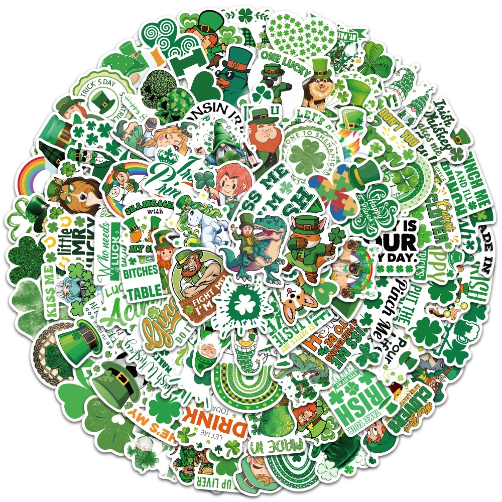 

10/50/100pcs Cartoon Waterproof Graffiti DIY Vinyl St. Patrick's Day Stickers For Luggage Phone Waterbottle Laptop Dedals