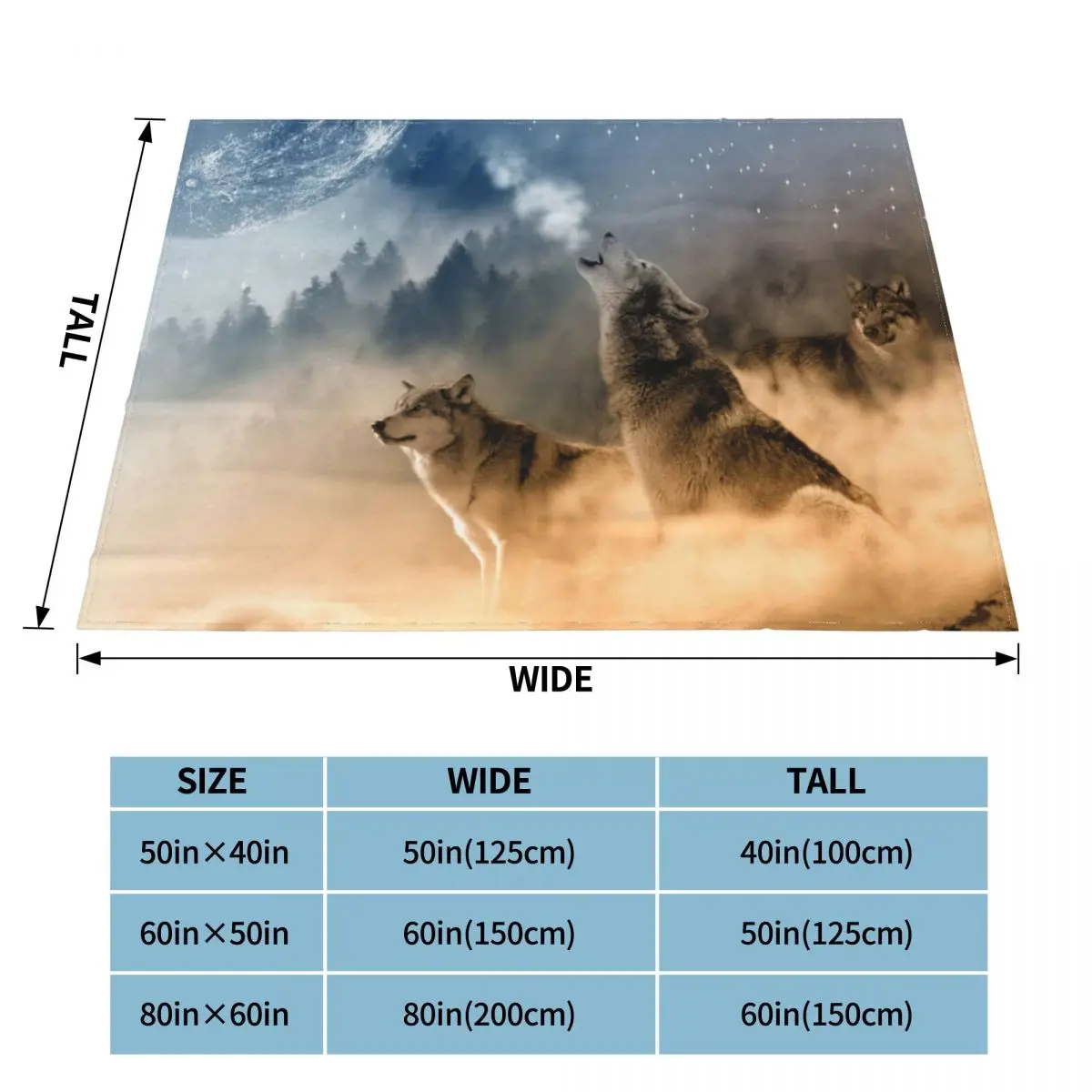 Вязаные одеяла с воющим на Луне воем животные дикий волк природный флисовые