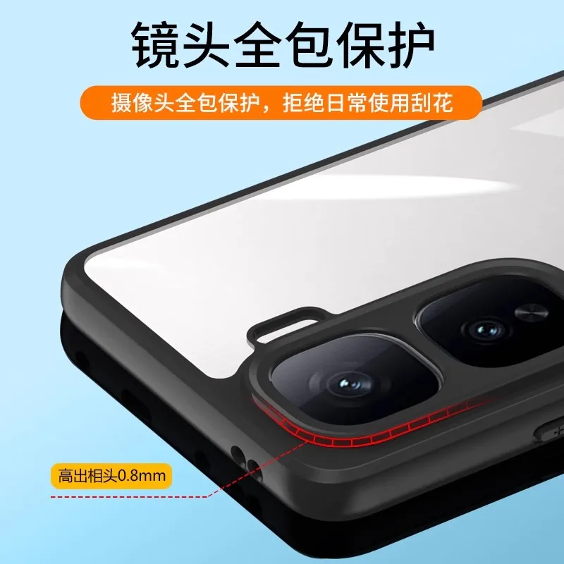 Противоударный чехол для VIVO IQOO NEO 10 Pro, прозрачная задняя крышка из ПК, мягкая рамка из ТПУ, защитный чехол для камеры, принципиально (art.: 3920cc7e7bc2f) - 3920cc7e7bc2f