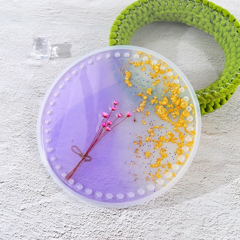 

Shaker Clutch Bag Silicone Mold Set Round Bag Making Mold Quicksand Resin Bag Mold Kit with Finding for DIY Handmade Bag