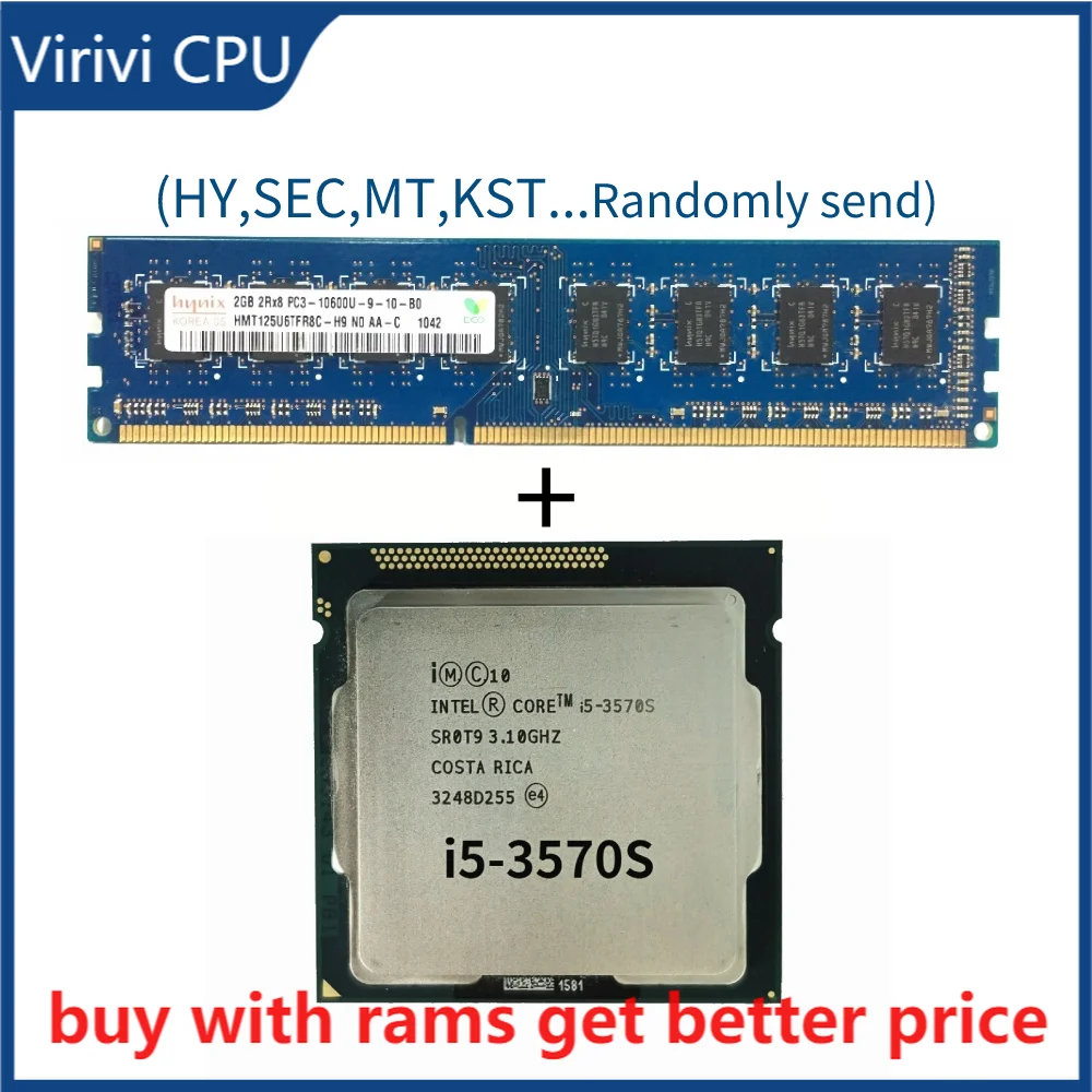 

DDR3 2G 1333Mhz with i5-3570S Processor Quad-Core 3.1GHz L3=6M 65W Socket LGA 1155 Desktop CPU working 100%