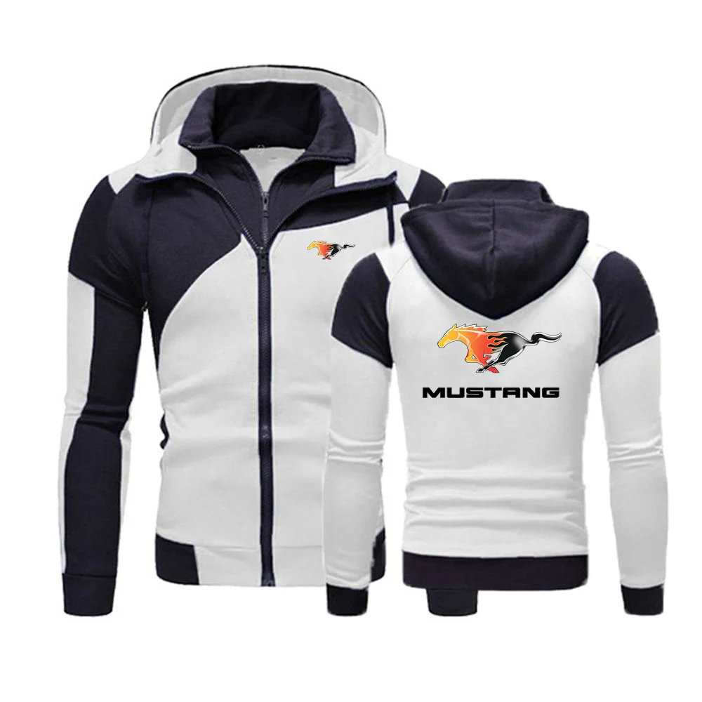 

2022 Spring Autumn Mustang Car Logo Men's Hoody Jacket Cotton Zipper Comfortable Hoodies Harajuku Male Clothing Print coats