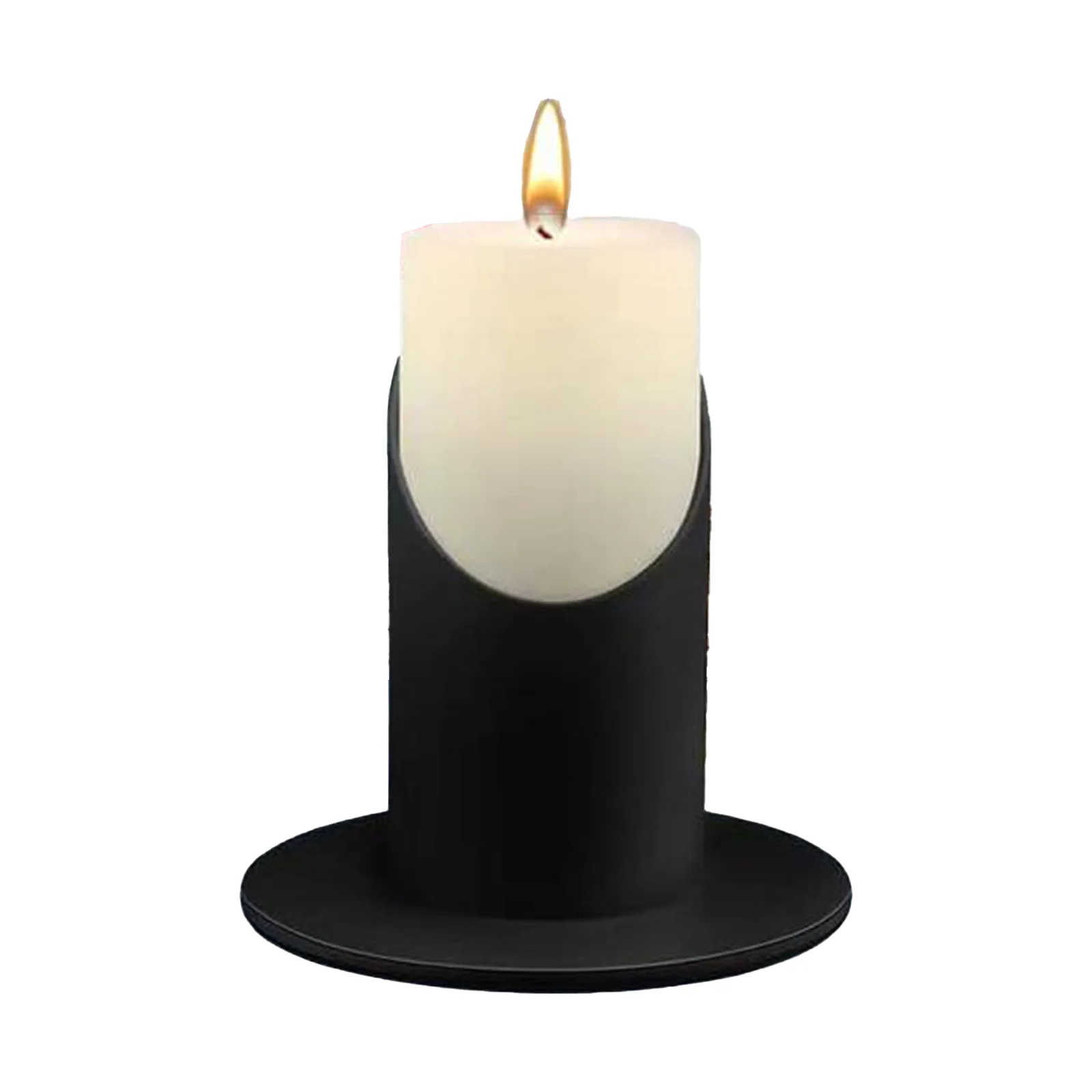 Black White Candlestick Candles Base Tapers Holder Christmas Wedding Party Home Candlestick Pillar Stand