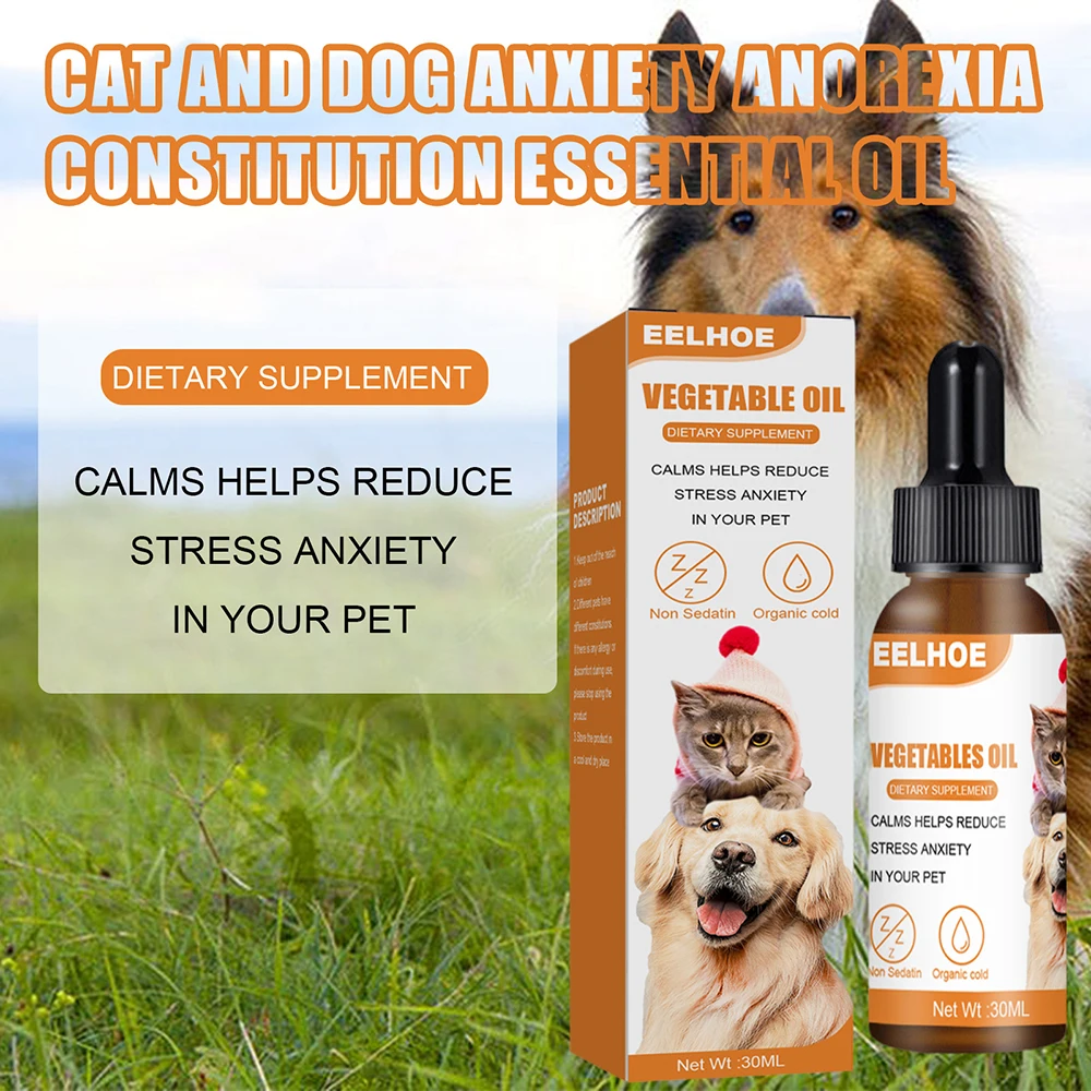 

Dog Calming Essentials- Oil For Stress Relief & Relaxing Safety Pet Hair Care Oil Anxiety Relief Strengthens Immunity Pain Relie