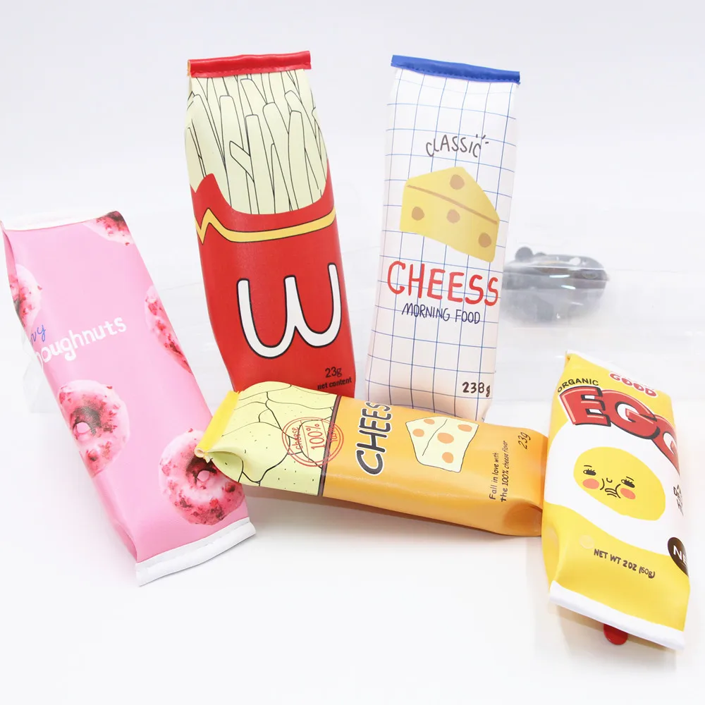 

1X Funny Snacks PU Pen Pencil Bag School Office Supply Stationery