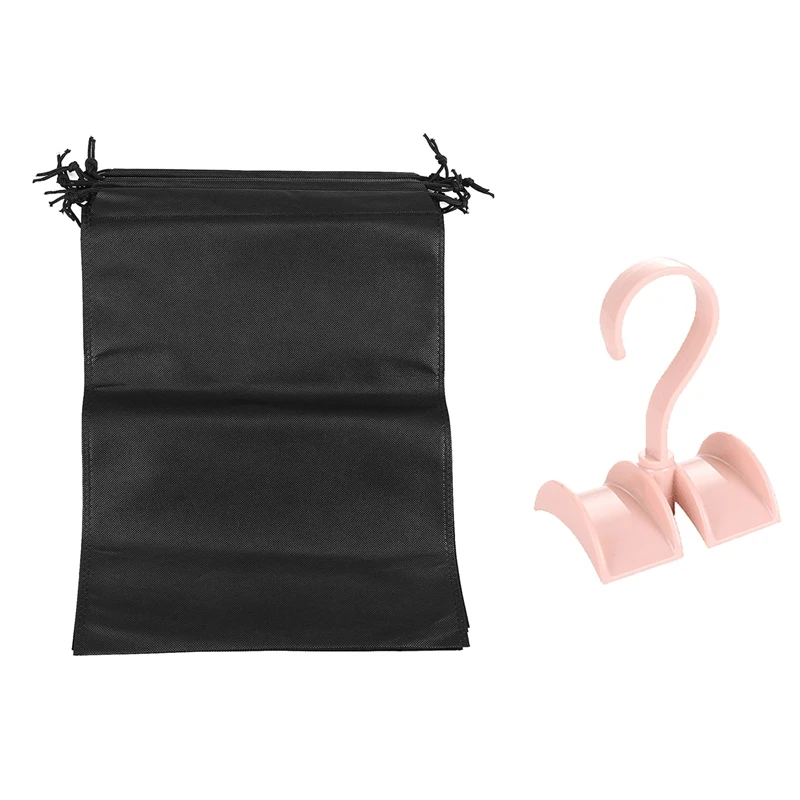 

8Pcs Shoes Bag, Cover Shoes Waterproof For Travel Sports With Rotating Storage Rack Hanger Without Punch Clothes