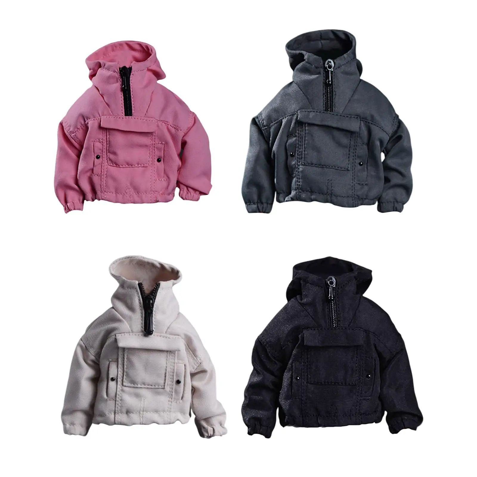 

1/12 Male Figure Hoodies Pullover Front Pocket Sweatshirt Clothes for 6'' Soldier Figures Accessories Outfits Costume Clothing