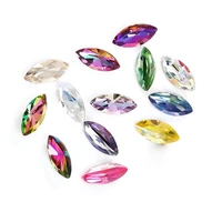 wholesale k9 horse eye shape crystal ab laser color point back glass stone glue on rhinestones diy jewelry making nail art