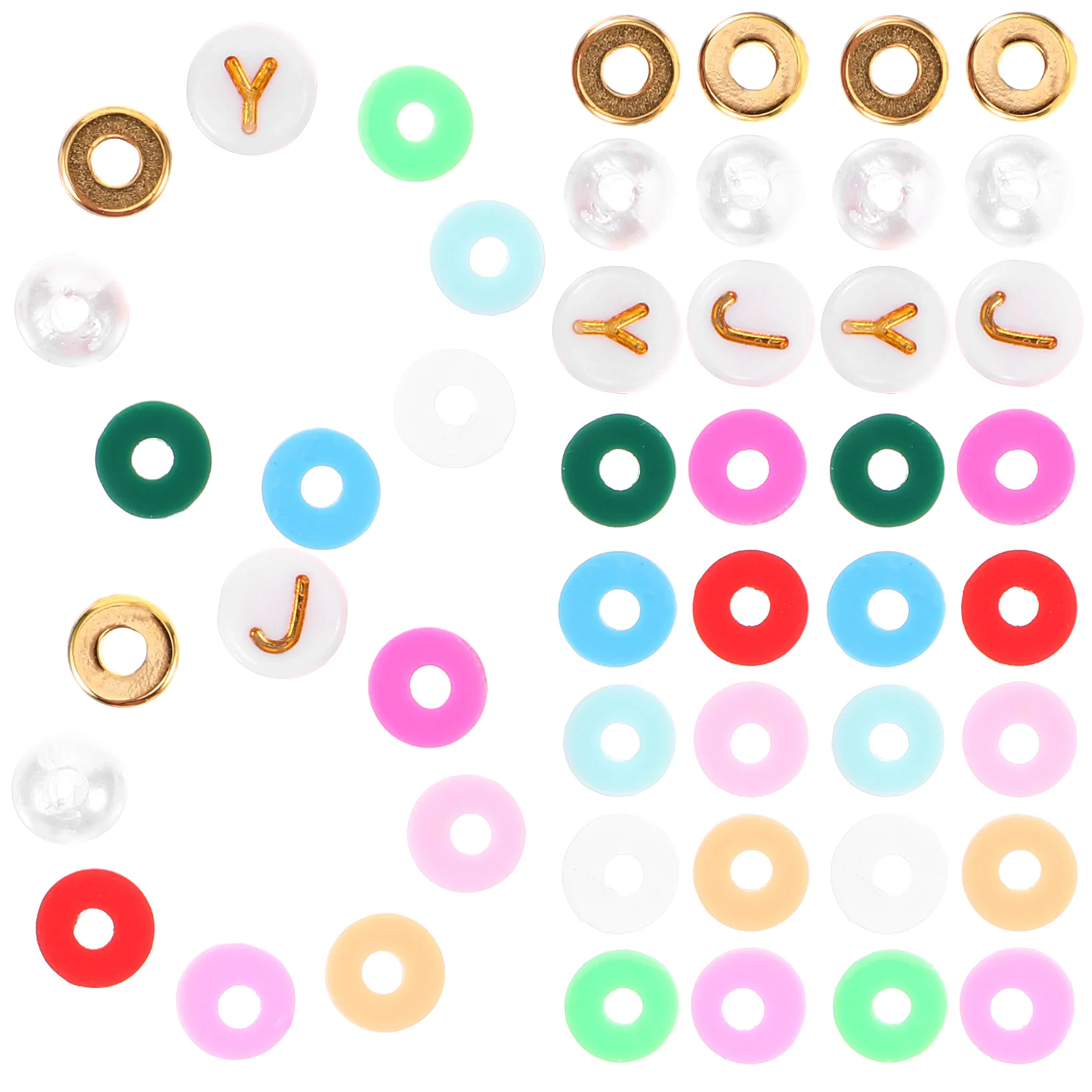 

2 Boxes Polymer Clay Pieces Clay Loose Beads DIY Colorful Spacer Beads Jewelry Making Beads