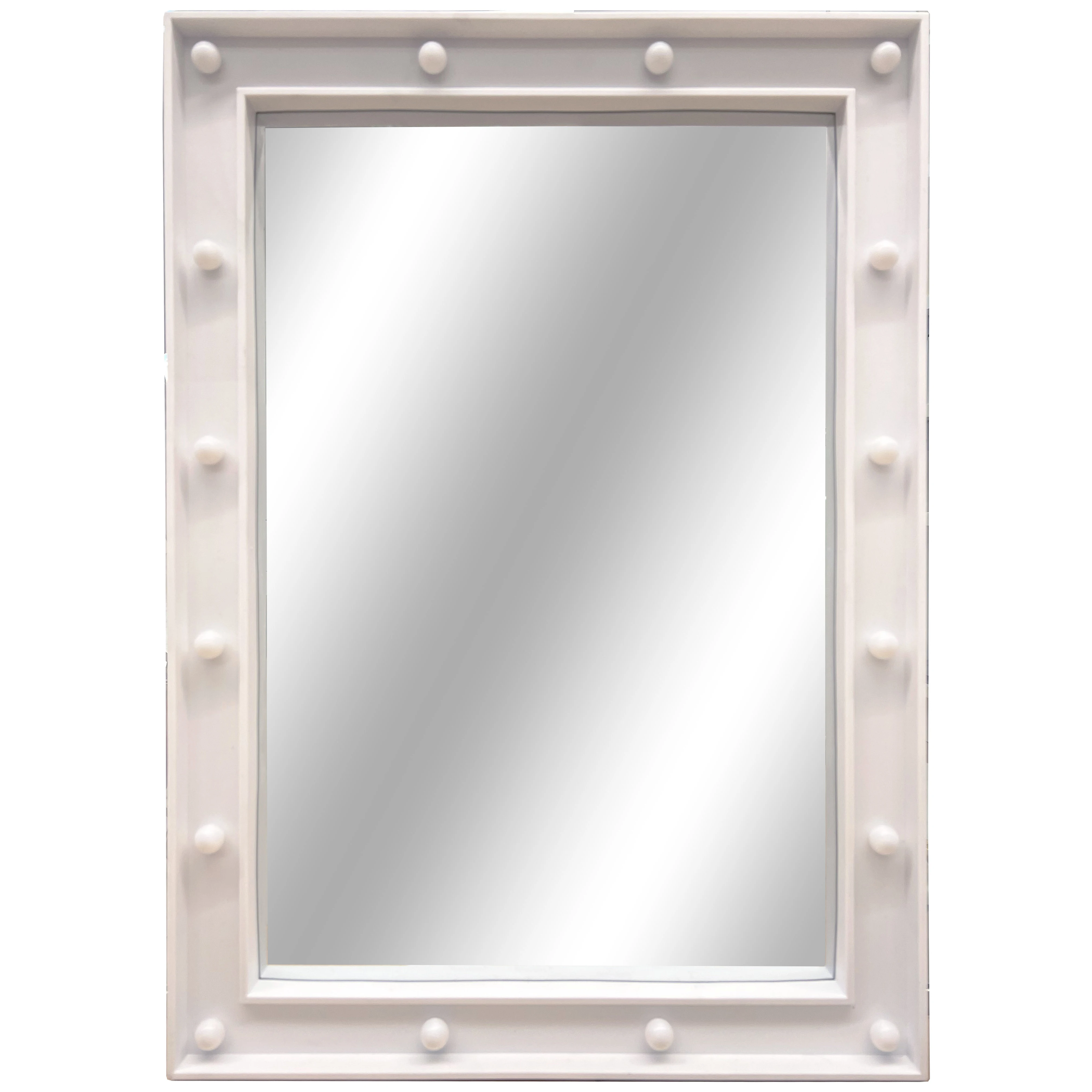 

18" x 22" Rectangle Lighted Wall Mirror, White
