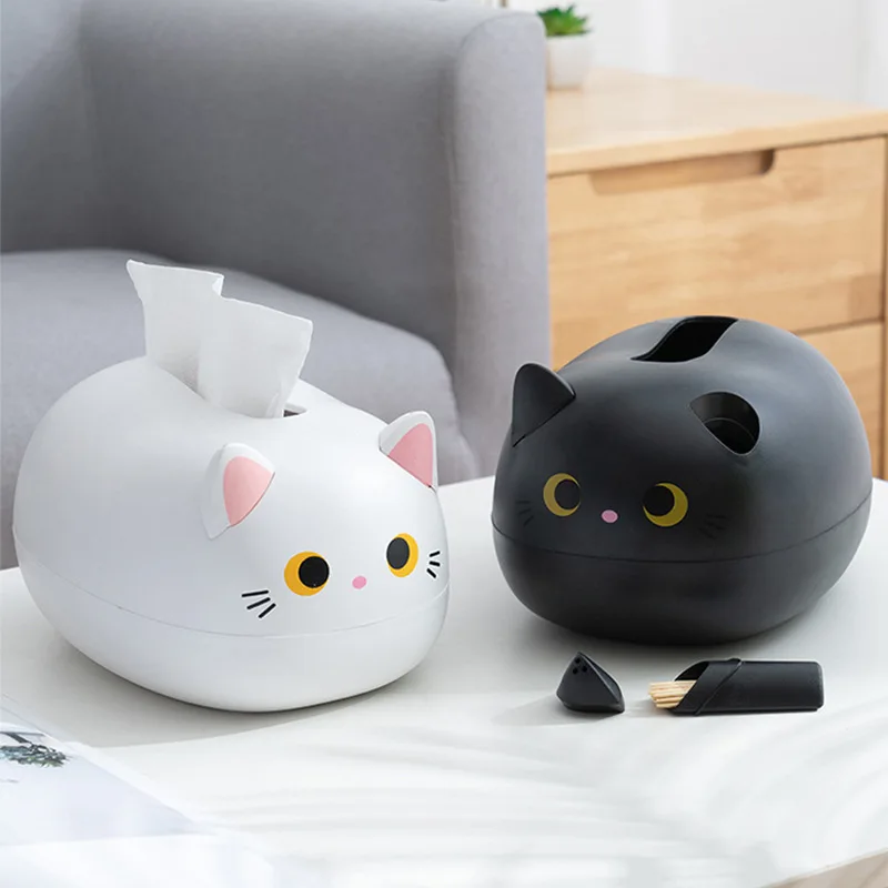 

Kawaii Cat Tissue Box Desktop Toilet Paper Holder Kitchen Napkin Storage Box Wc Paper Container Nordic Style Home Decoration