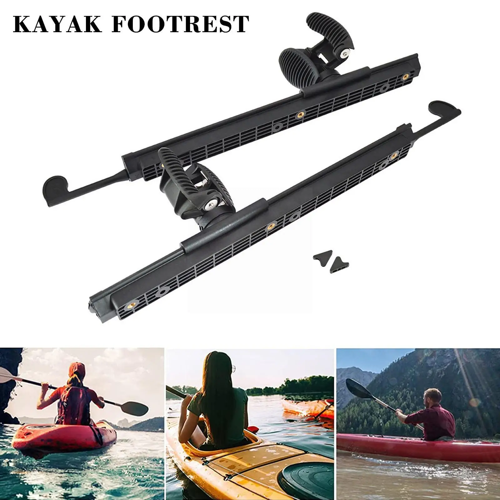 

56cm Kayak Footrest Multifunction Adjustable Foot Braces Pedal Kits For Cruise Control System Canoe Accessories Black Y7c3