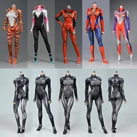 7 colors 16 scale sexy female stretch amazing spider girl bodysuit tights jumpsuit 3d printed battle suit model for 12 figure