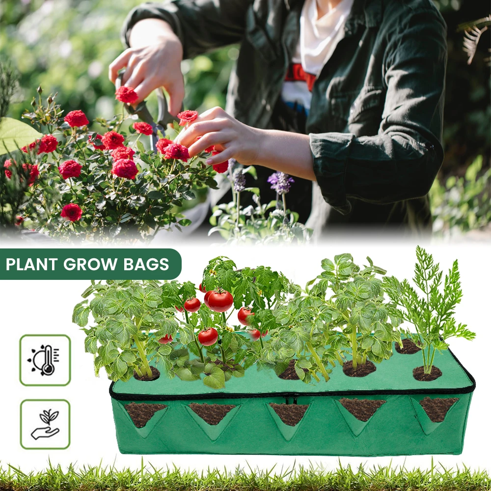 

Plant Vegetable Thickness Square Non-woven Fabric Grow Bags Economic Pots with Handles Garden Planting Containers for Flowers