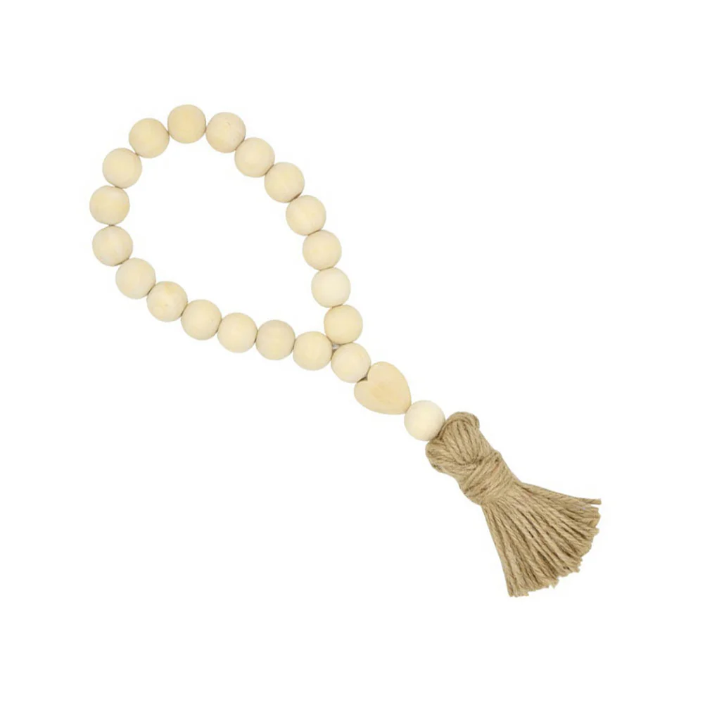 

Beads Bead Garland Decor Wooden Farmhouse Wood Tassel Wall Hanging Rustic Christmas Home Tassels String Prayer Decorative