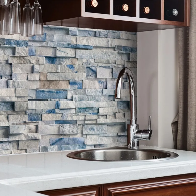 

Retro 3D Simulation Brick Culture Brick PVC Wall Stickers Kitchen Wall Decoration Waterproof Oil Stickers