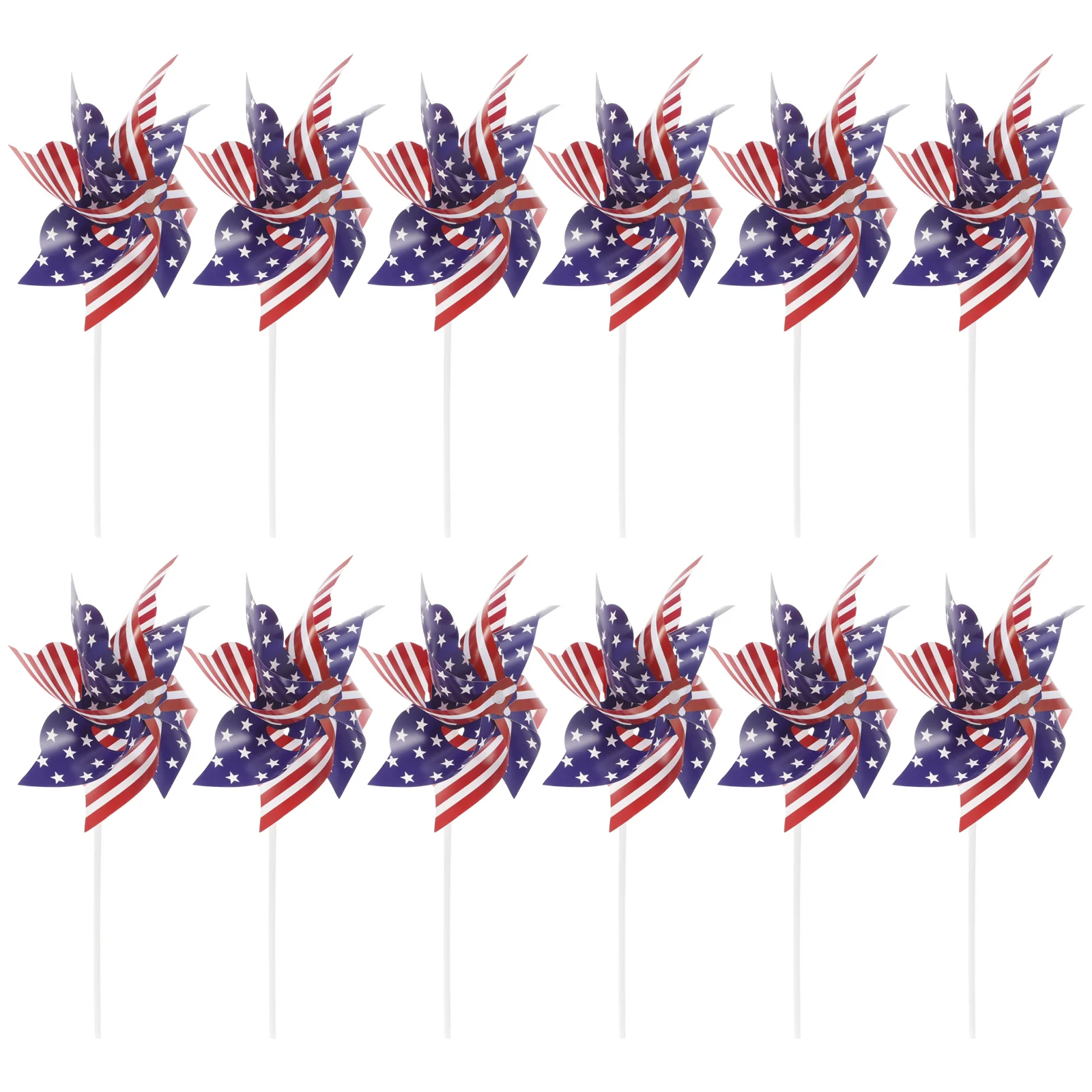 

12 Pcs Garden Pinwheel Wind Spinners Yard Windmills The Independence Day Decor Memorial Decorative Outdoor