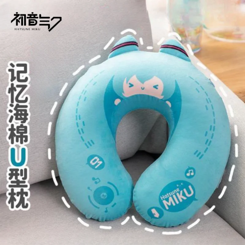 

Аниме периферийные устройства Hatsune Miku 2D Q версия miku U-образная подушка с эффектом памяти подушка для обеда съемный подарок новый стиль