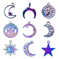 10pcslot sun moon star charm pendant rainbow accessories for women men pendant diy jewelry making supplies charms bulk material