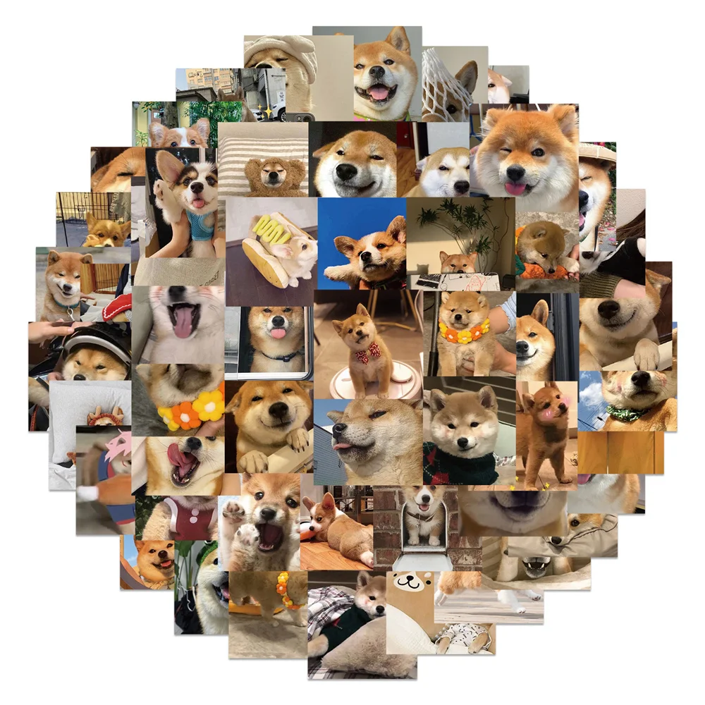 

10/30/50PCS Cute Corgi Shiba Inu Puppy Pet Dog Sticker For Luggage Laptop iPad Skateboard Cup Mobile Phone Sticker Wholesale