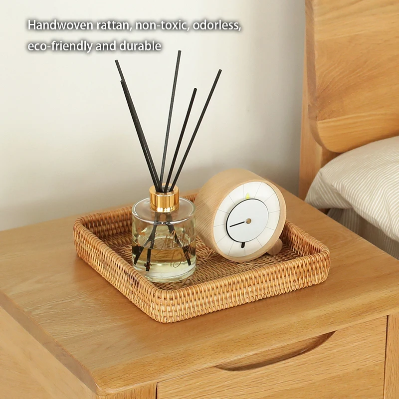 Плетеная вручную корзина для хранения квадратный плетеный поднос пикника