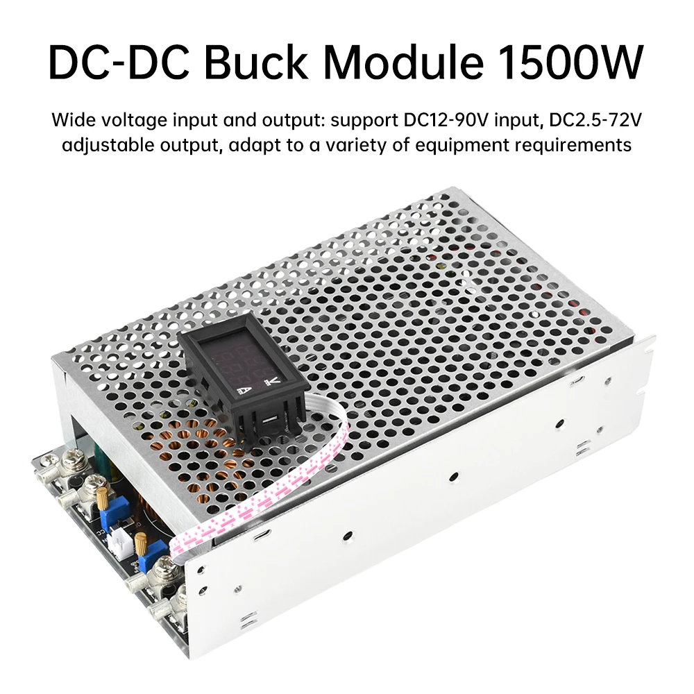 Фото DC 15V-90V to DC 2,5 V-72V 50A Регулируемый понижающий преобразователь постоянного напряжения Постоянный ток понижающий модуль питания 1500W №3