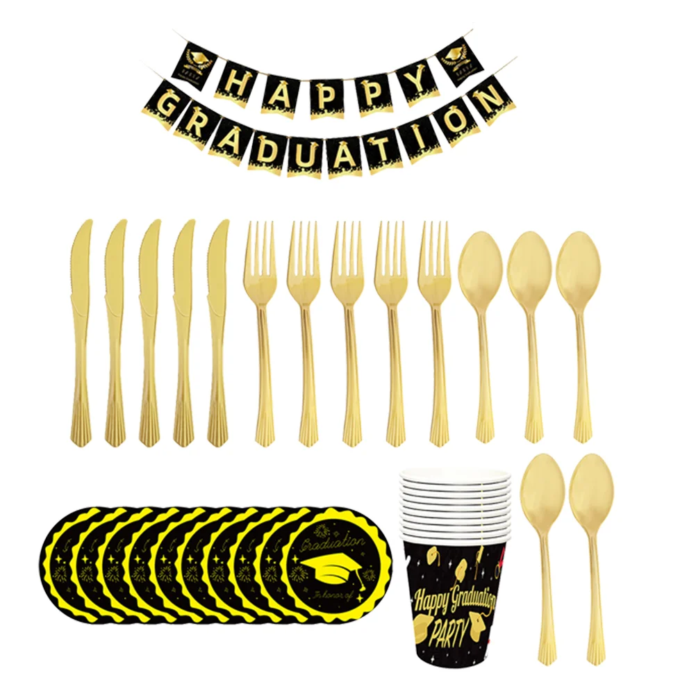 

1 Набор одноразовых столовых приборов для вечерние, фотографические вилки, набор ложек для выпускного