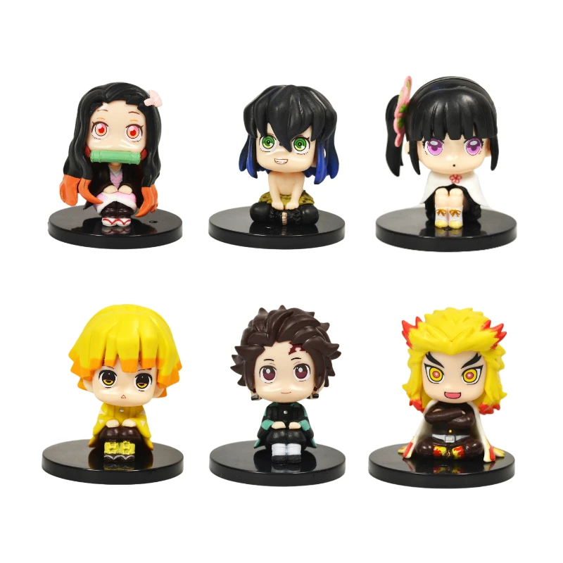 

7cm Demon Slayer Kamado Tanjirou Kamado Nezuko Model Toy Kimetsu No Yaiba Agatsuma Zenitsu Hashibira Inosuke Figurine Doll