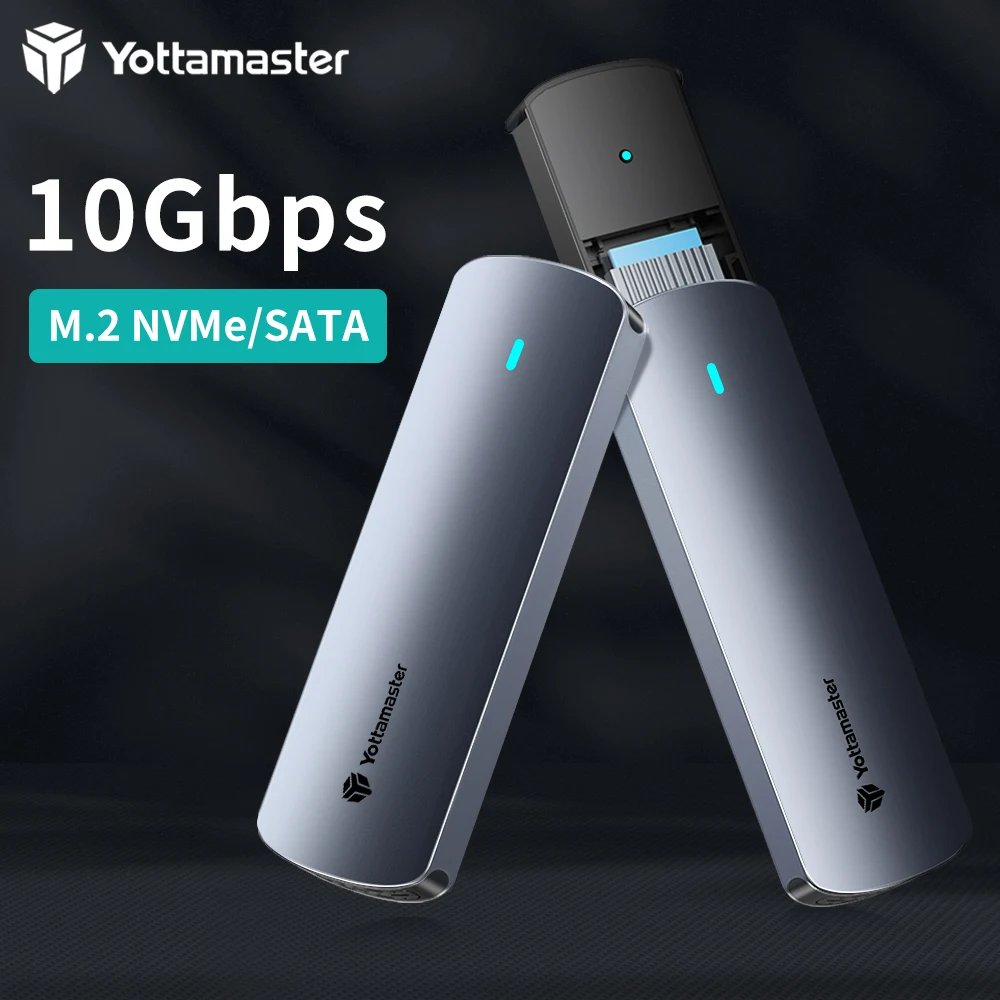 Корпус для жесткого диска Yottamaster M.2 NVMe/SATA, корпус для внешнего SSD-накопителя 4 ТБ, Type-C, USB3.2, Gen2, 10Gbp