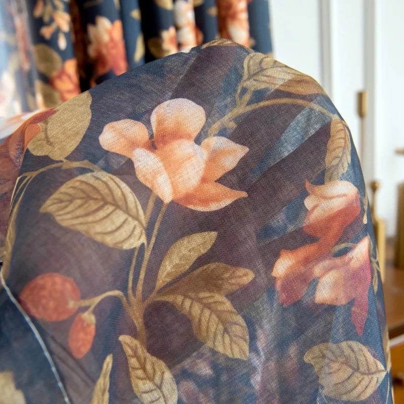 Циркуляционные шторы в европейском стиле для спальни с принтом ретро