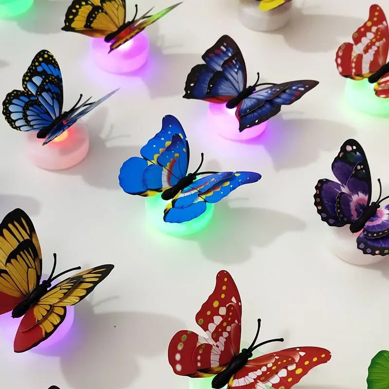 

Creative Colorful Toy Led Lights Butterfly Night Light Small Wall Lamp Table Decorations For Christmas Wedding Decoration Home