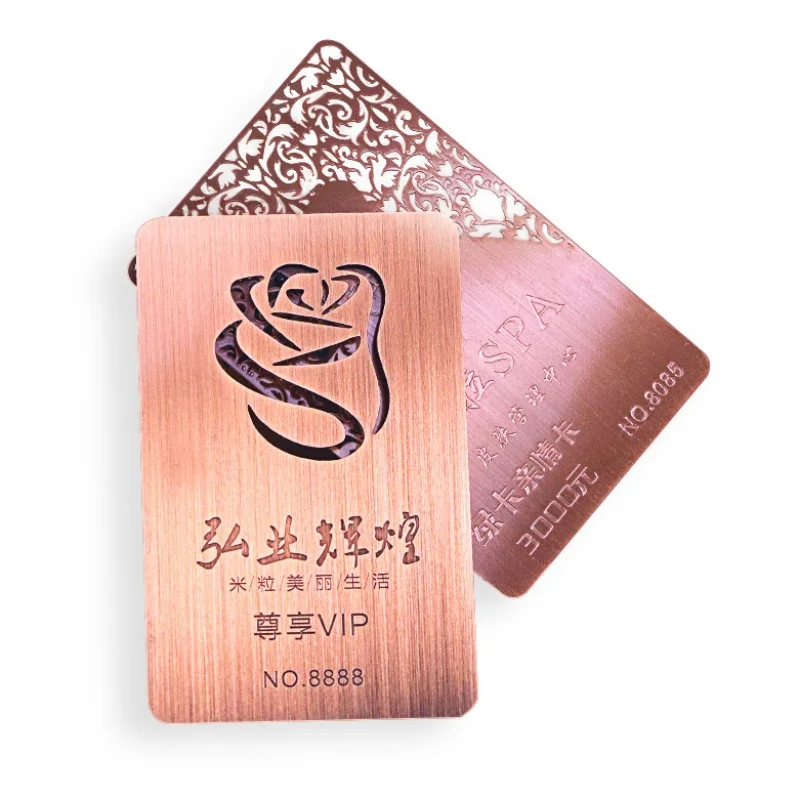 

Luxury Rose Gold Brushed Stainless Steel Membership VIP Metal Business Card