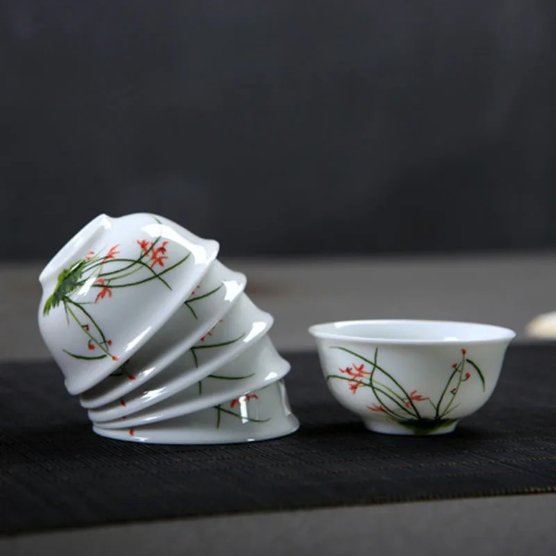 

Китайские керамические чашки PGY, нефритово-белые, 35 мл, набор из 6 штук