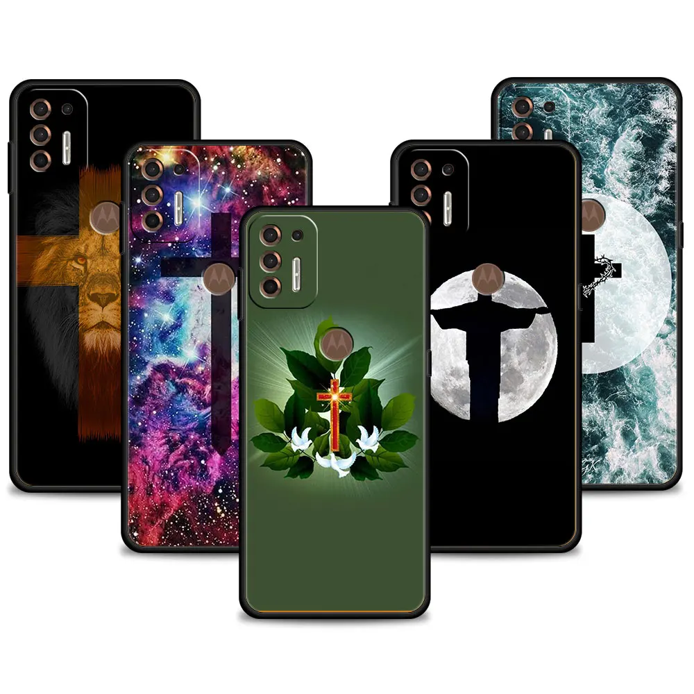 

For Moto G31 G8 Power Lite G9 Play E6s G50 G60 One Fusion Plus G Stylus 2022 G30 Celular Case Christian Religious Jesus Cross