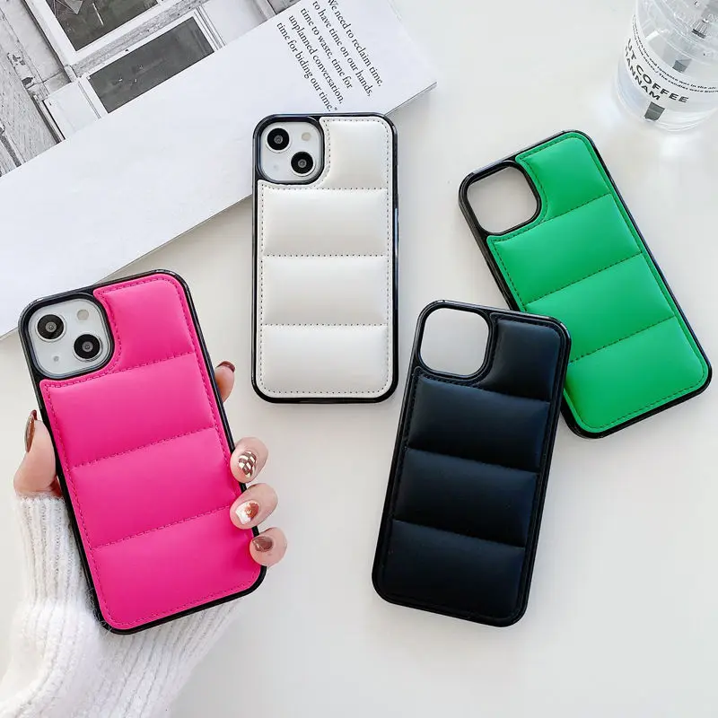 Фото Новые оригинальные Роскошные зимние Пуховые Чехлы N-Norths для телефонов iPhone 14 13 12 11 Pro Max XR XS MAX X задняя крышка №1