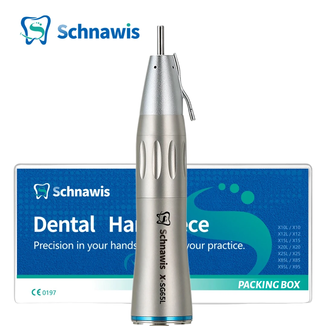 

Schnawis Dental 1:1 Straight Handpiece Fiber Optic External Irrigation SG65L Dental Implant Surgical Dentistry Blue Ring