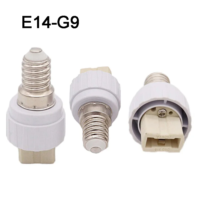 

Адаптер для цоколя E14 в G9, адаптер для преобразования лампы, огнестойкий стандартный адаптер для светодиодных ламп G9 100-250 В переменного тока,...