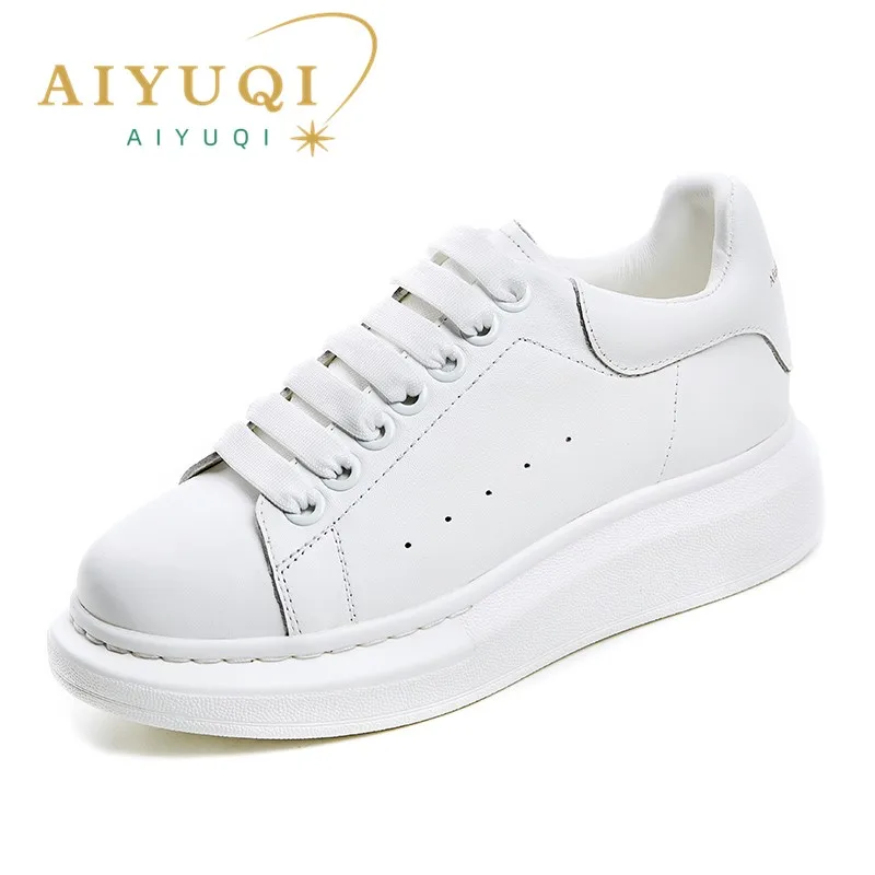 

Женские кроссовки AIYUQI, новинка весны 2023, женские маленькие белые туфли из натуральной кожи, классические туфли на платформе для девочек