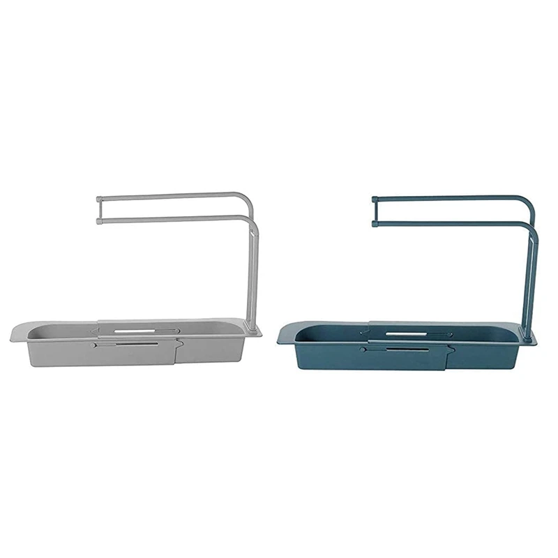 

Kitchen Retractable Sink Rack, Adjustable Drainer Tray, Sponge Soap Rack, Scouring Pad Storage Rack