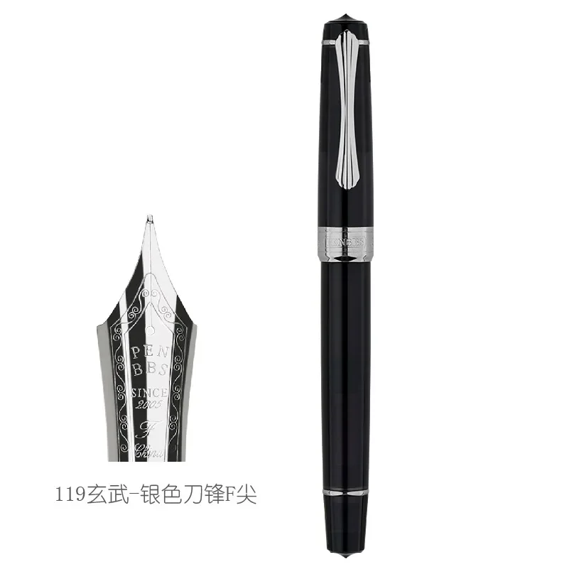 

PENBBS 556, перьевая ручка с поршневым лезвием/круглым наконечником, впитывающая чернила, большая емкость, прозрачная акриловая подарочная ручка для делового письма