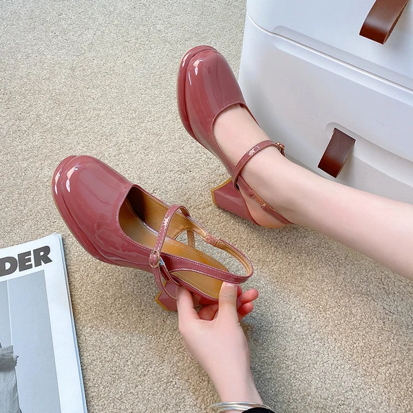 

Женские сандалии 2023, Летние черные туфли на прозрачном каблуке для женщин, квадратный носок, эспадрильи на средней платформе, Мэри Джейн, модные женские блочные сандалии