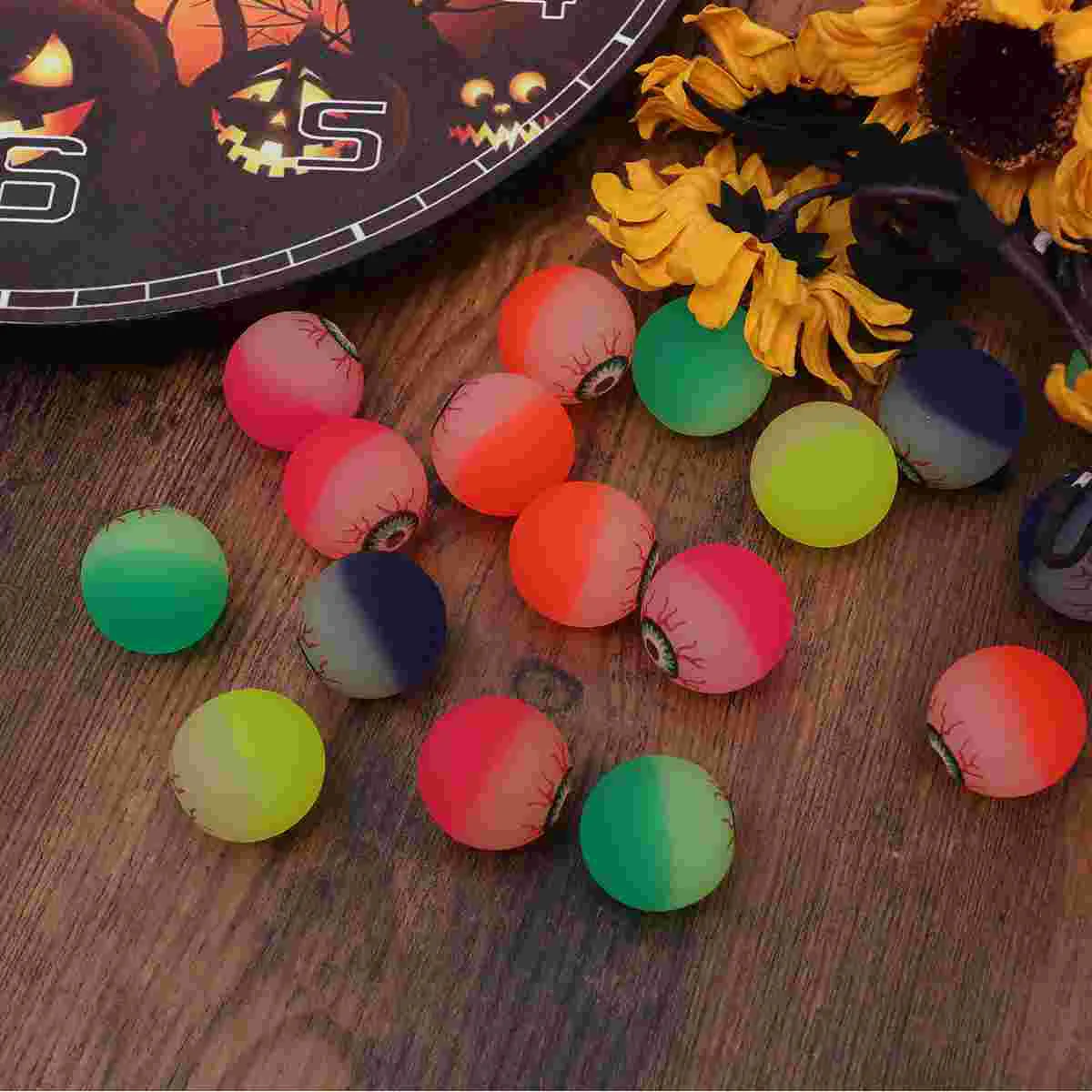 

Bouncy Balls for Kids, 24 Glow in The Dark Eyeball, Bouncing Goodie Bag and Piñata Fillers
