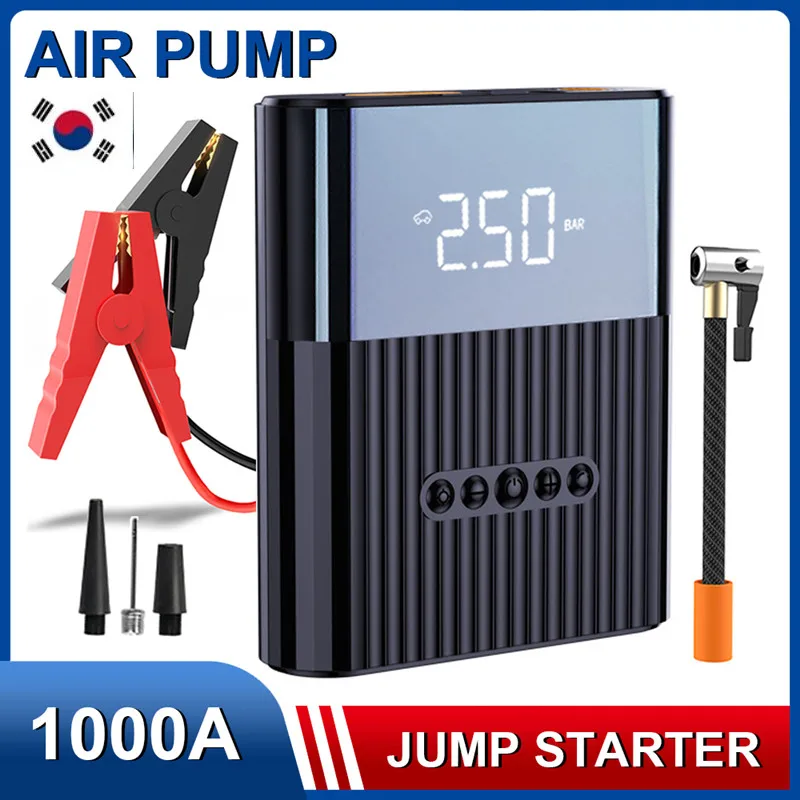 

LS 4 In 1 Pump Air Compressor 600A 8800mAh Car Jump Starter Power Bank 150PSI Digital Tire Inflator Emergency Boost For Korea