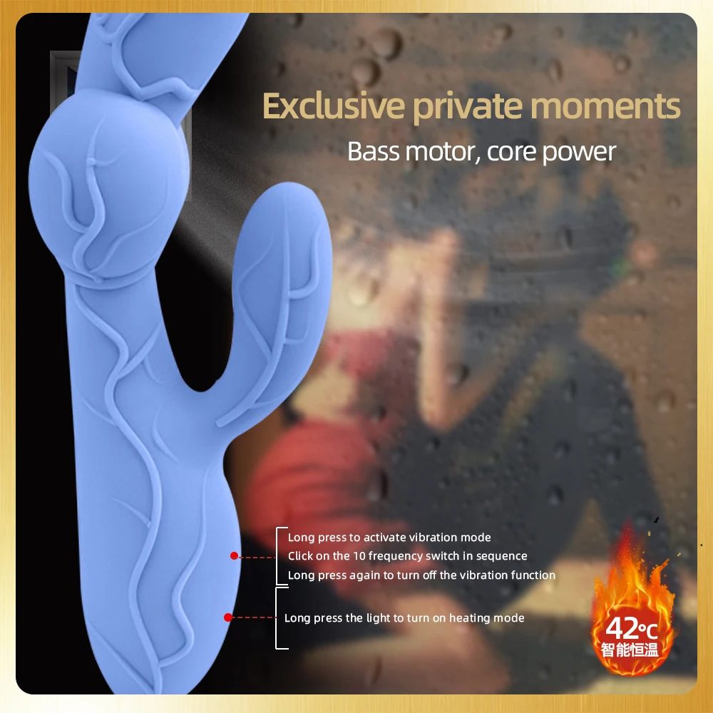 Беспроводной AV-фаллоимитатор LEZEE вибратор Кролик вибрирующий длинный пенис