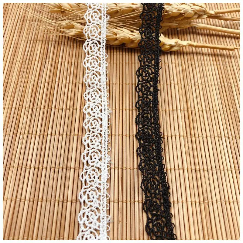 

60Yards White Black Applique Dress Sewing Lace Ribbon for DIY Decoration Guipure Lace Trim Embroidery Lace Fabric