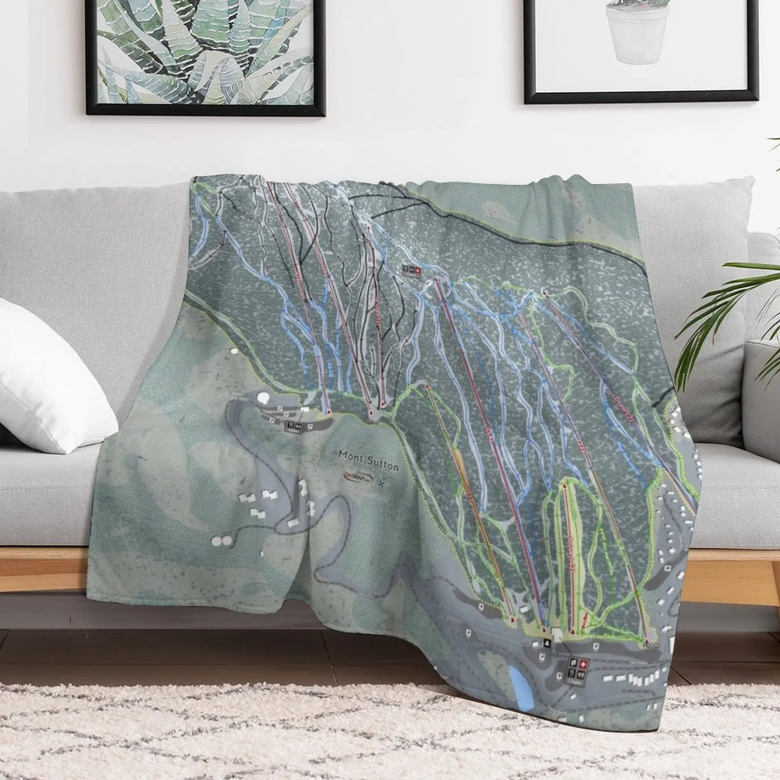 Одеяло Mont Sutton Resort Trail Map многофункциональное фланелевое меховое одеяло
