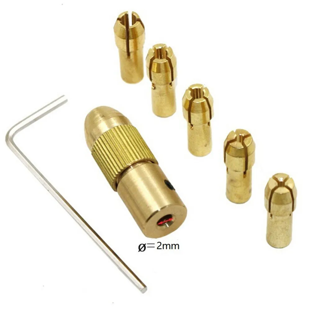 

7 PCS 0.5 /1.0/ 1.5/ 2.5/ 3.0mm Brass Dremel Collet Mini Drill Chucks Electric Motor Shaft Drill Bit Tool Drill Chuck Adapter